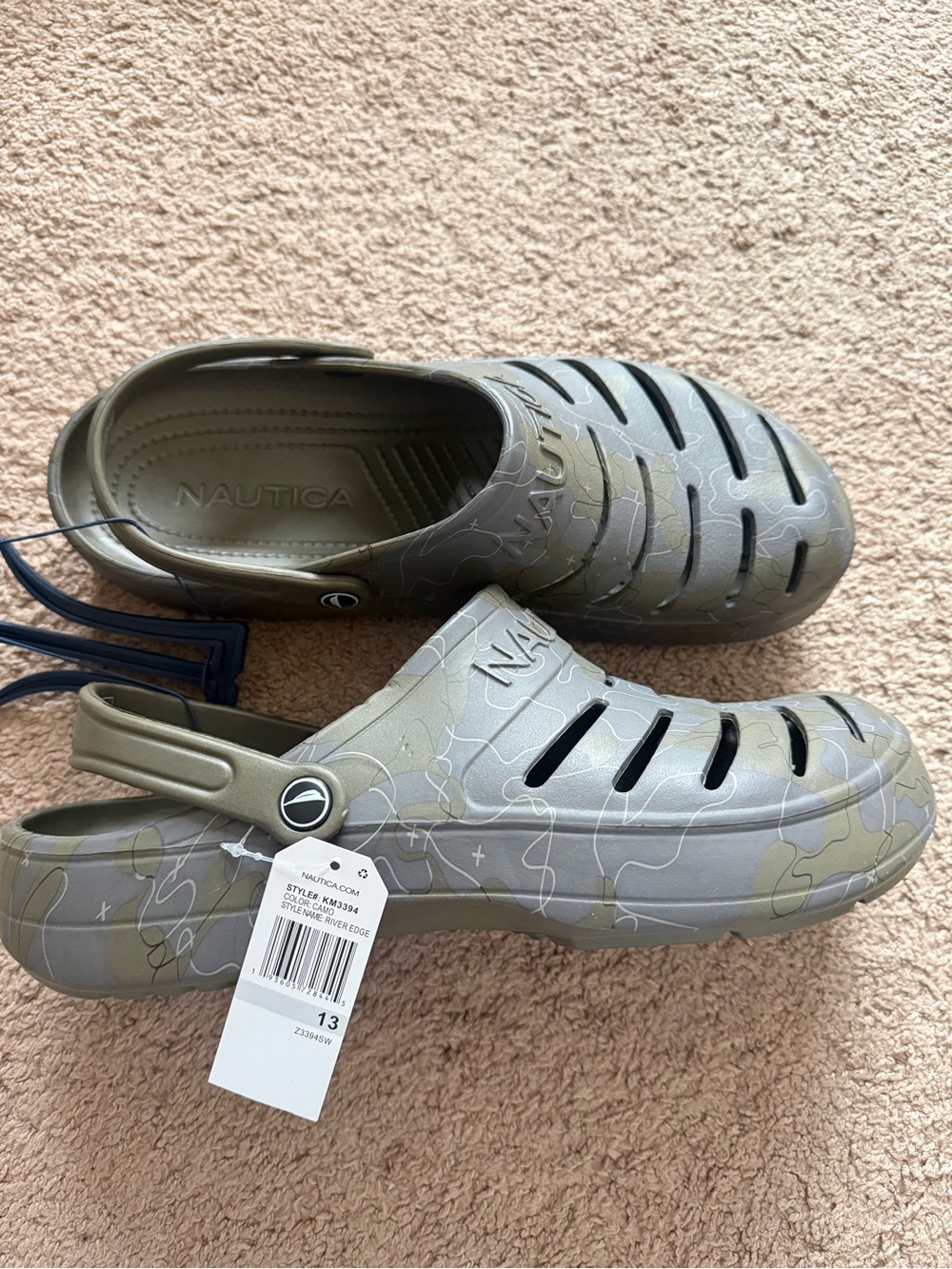 Nautica Unisex River Edge Camouflage Slip on Size Men 13 Water Clog Shoes
